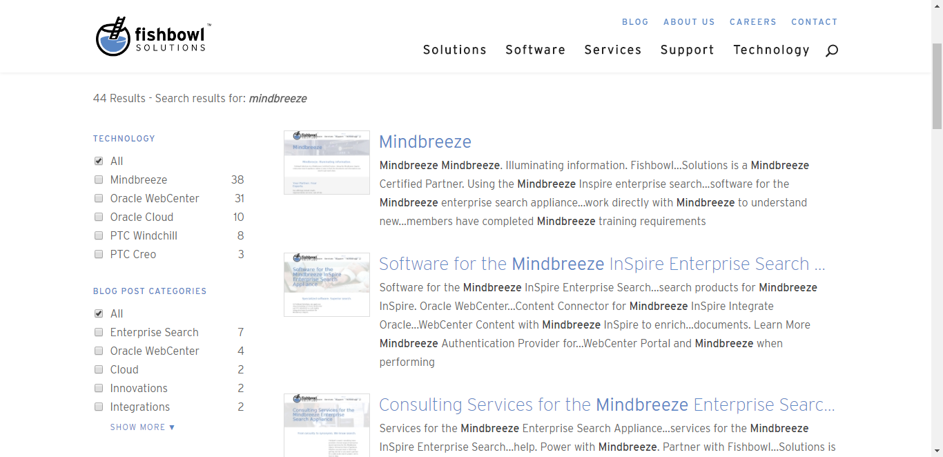 integrated website with Mindbreeze