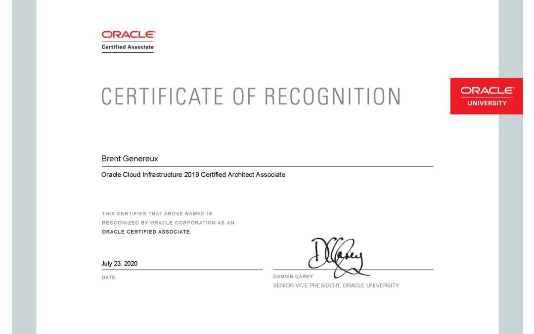 Fishbowl Solutions Employees Achieve Oracle Cloud Infrastructure Architect Associate Certification