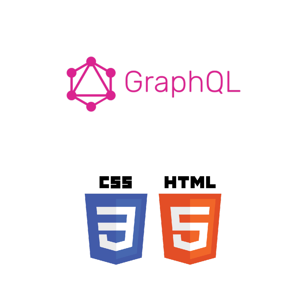 Capable of developing using CSS, HTML, and GraphQL. The GraphQL logo is aligned above the CSS 3 and HTML 5 logos vertically