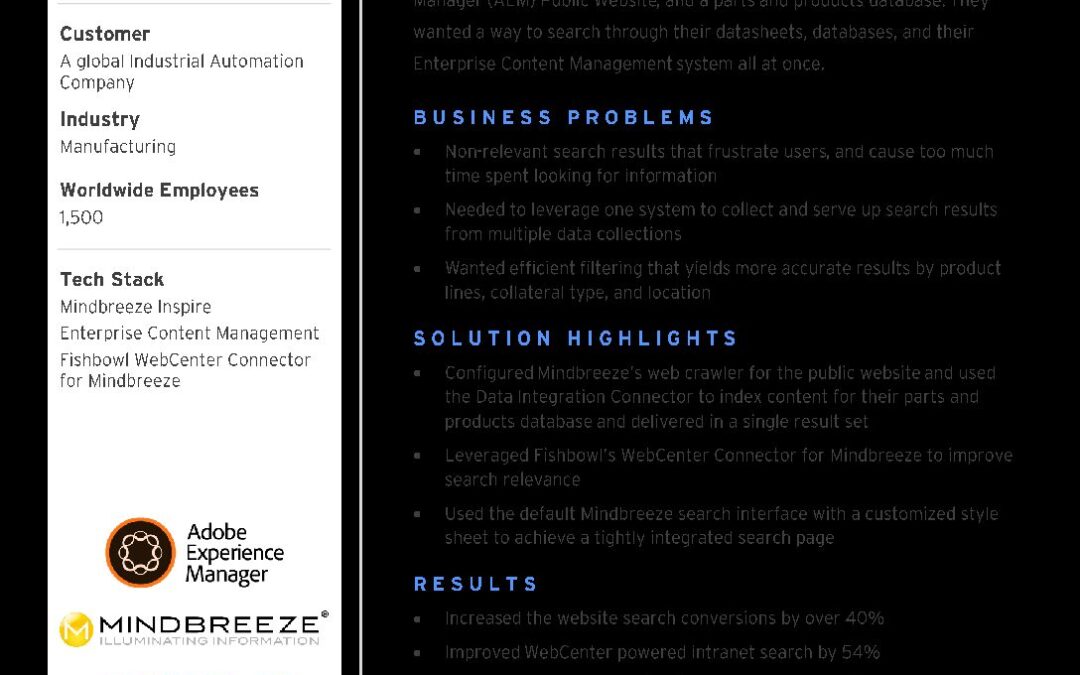 Manufacturing – Mindbreeze Unnamed Case Study 4 PDF